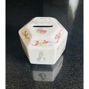 Peter Rabbit Beatrix Potter Wedgwood Bank Piggy Bank Change Holder England